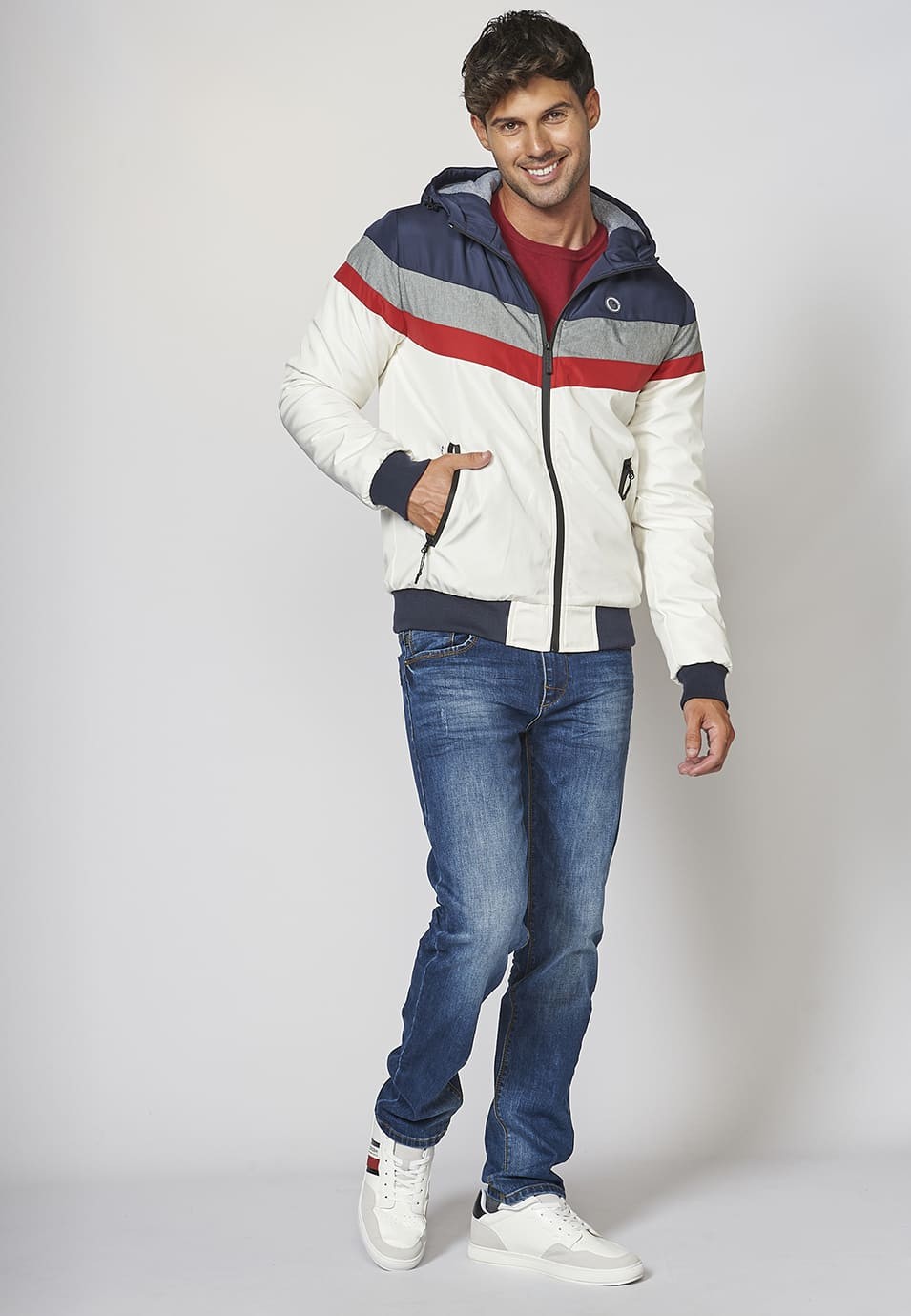 Men's Adjustable Drawstring Hooded Jacket