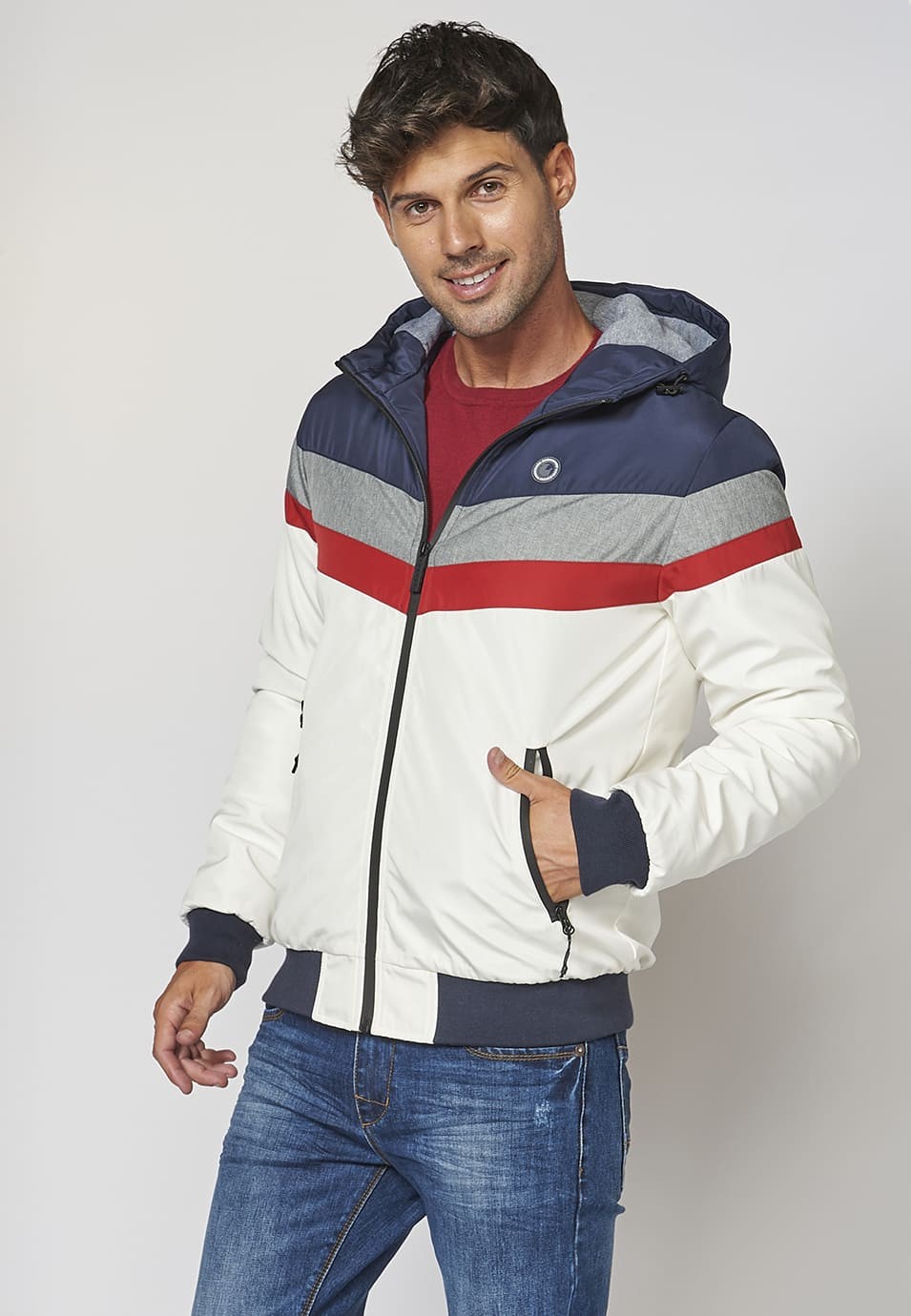 Chaqueta con capucha ajustable con cordón para Hombre