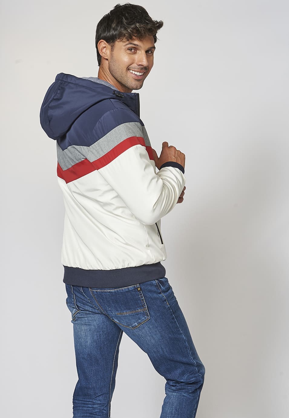 Chaqueta con capucha ajustable con cordón para Hombre