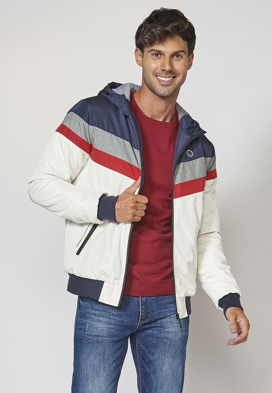 Chaqueta con capucha ajustable con cordón para Hombre