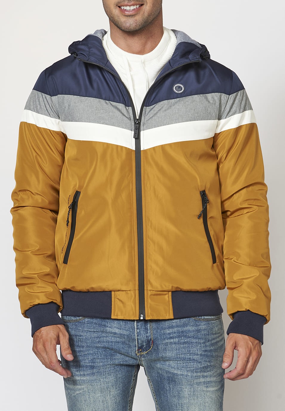 Chaqueta con capucha ajustable con cordón para Hombre