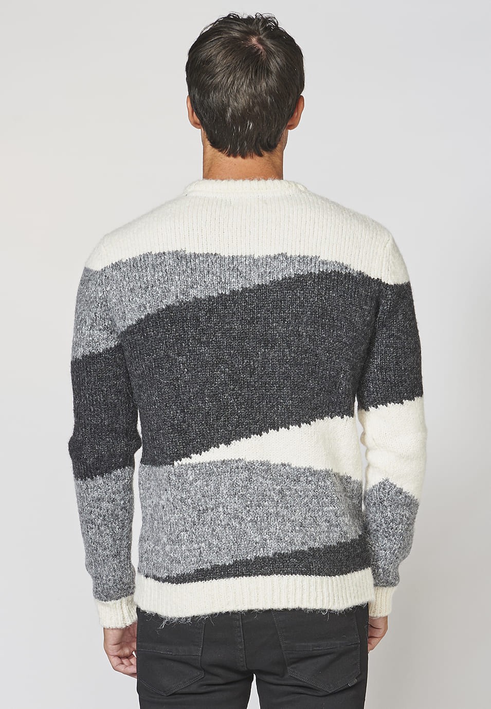 Pull triangle texturé à manches longues pour Homme