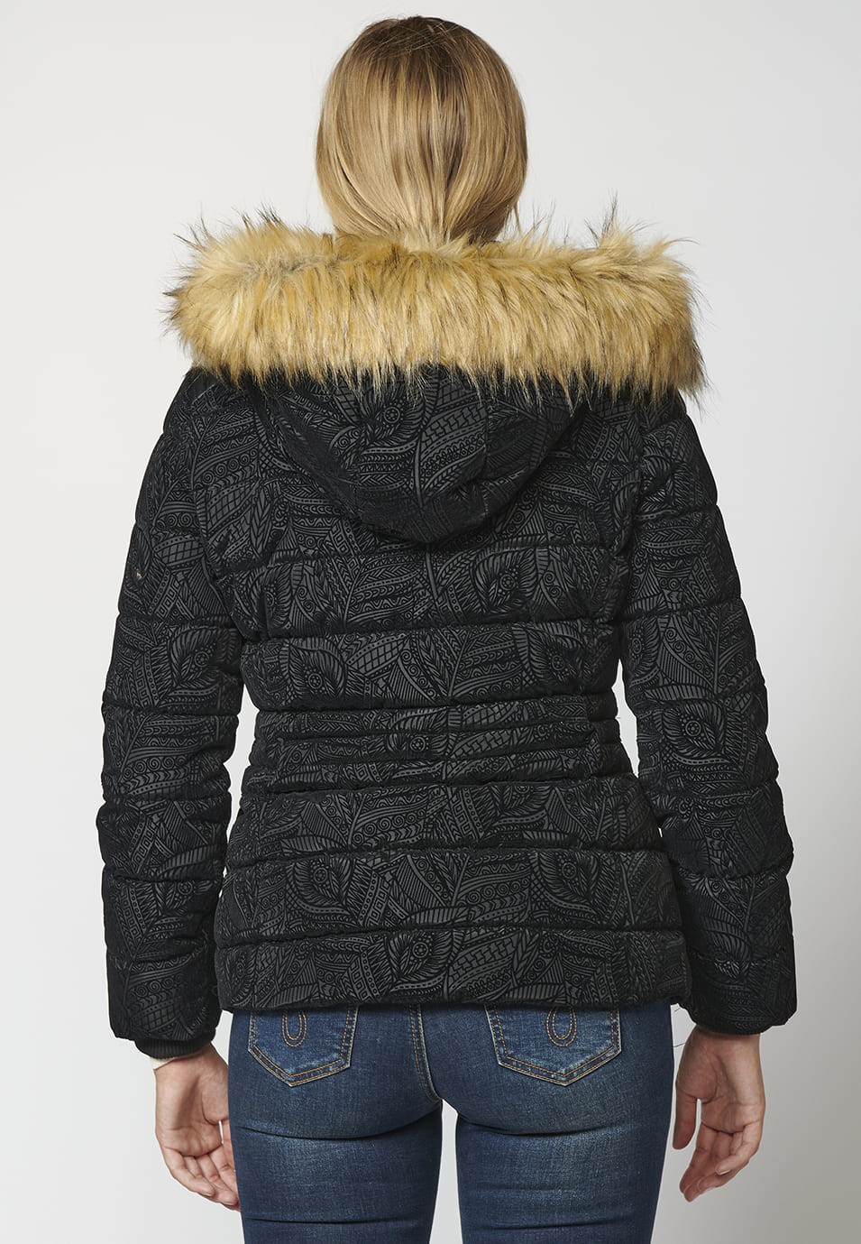 Women's Padded Parka Down Jacket with Removable Fur Hood