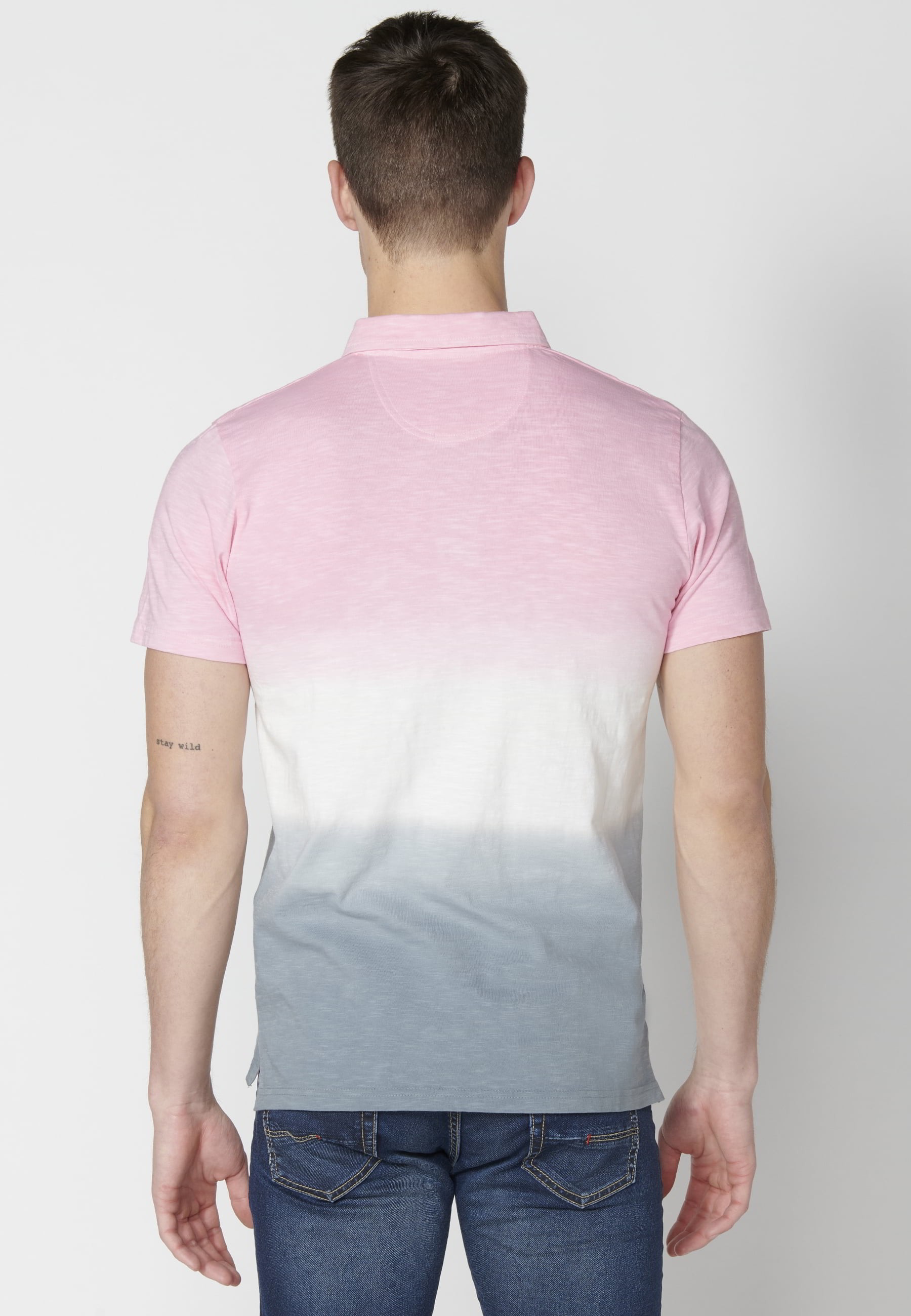 Polo manga corta de Algodón a rayas color Rosa para Hombre