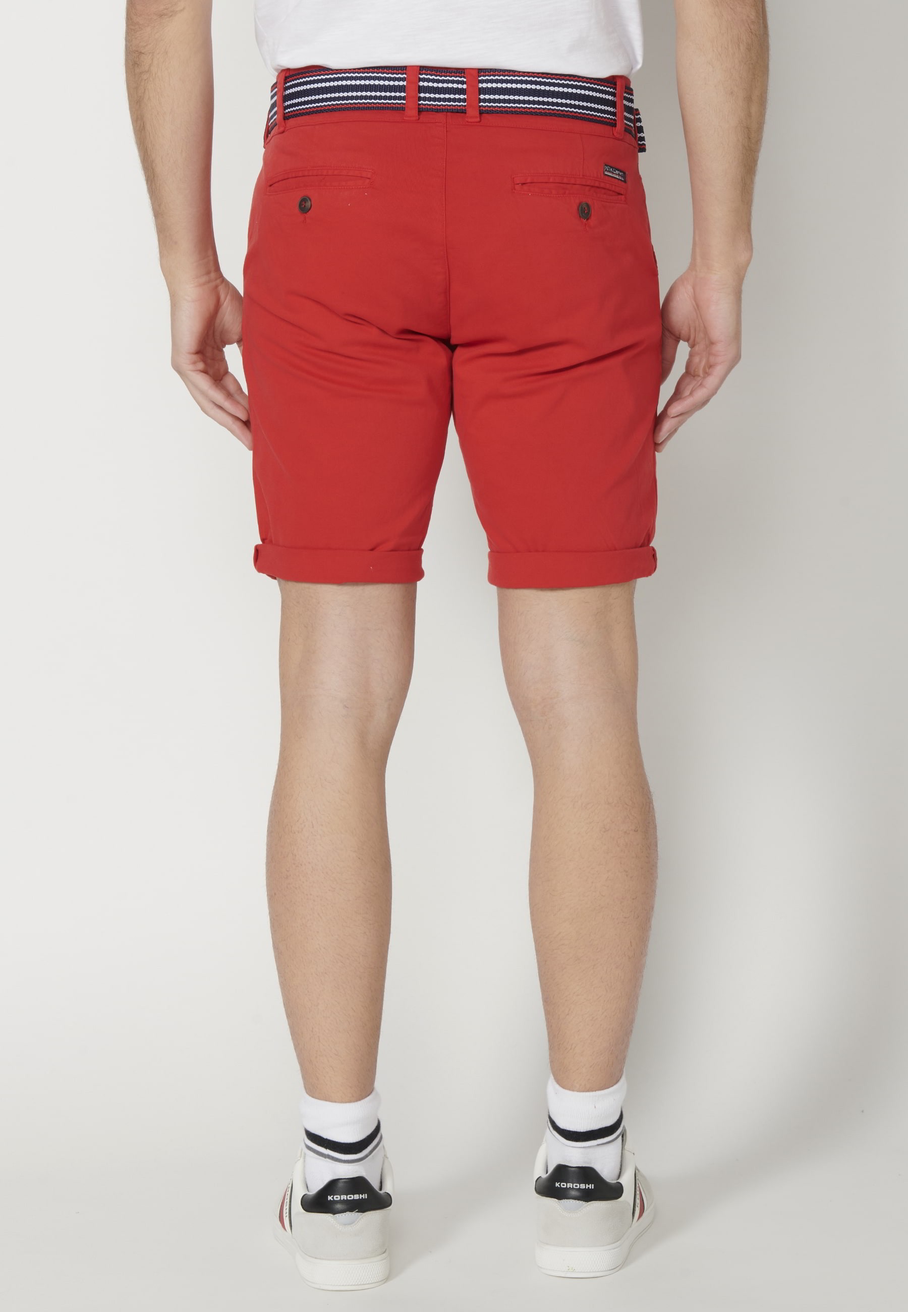 Pantalón corto Bermuda estilo Chino color Rojo para Hombre