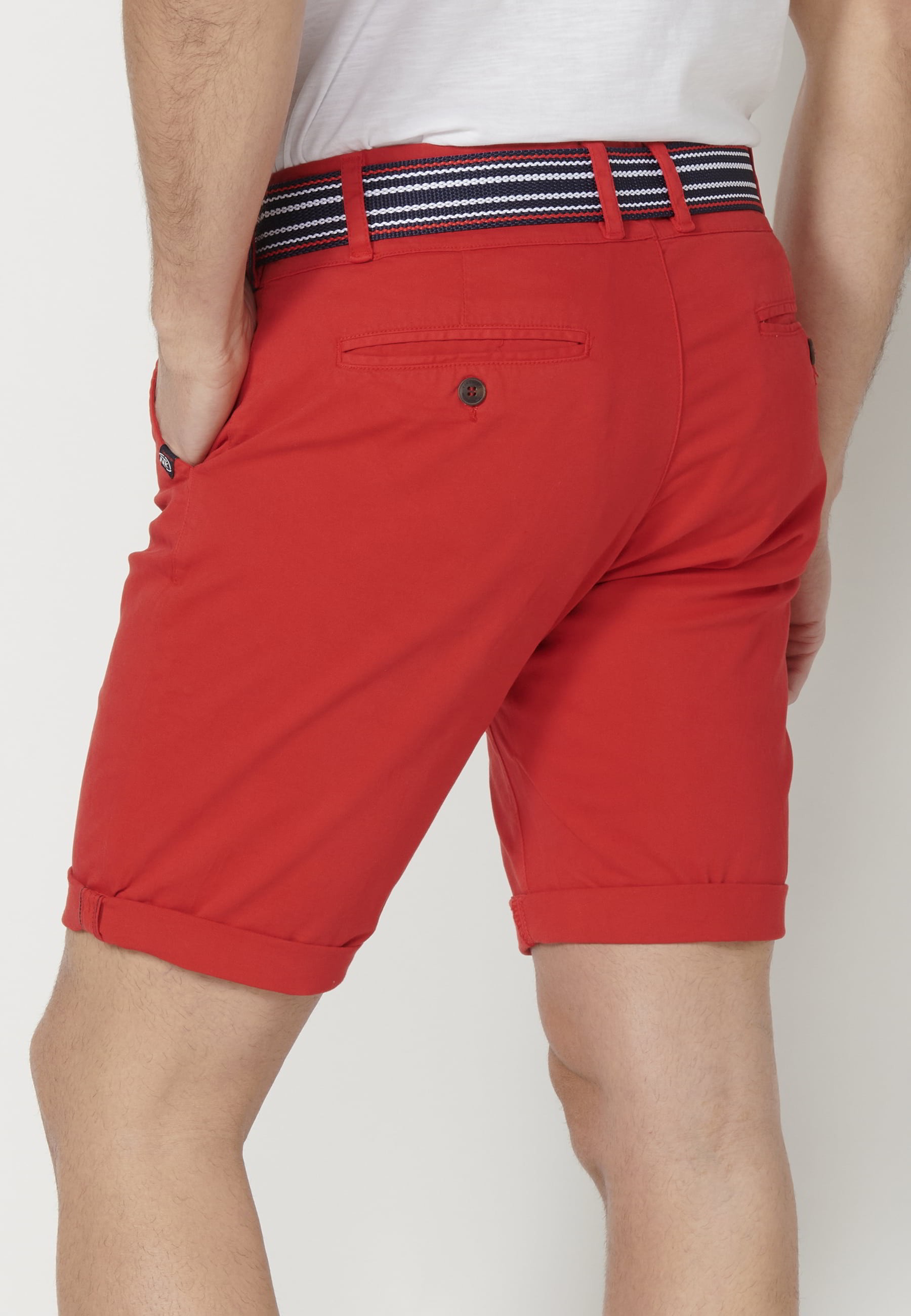 Pantalón corto Bermuda estilo Chino color Rojo para Hombre