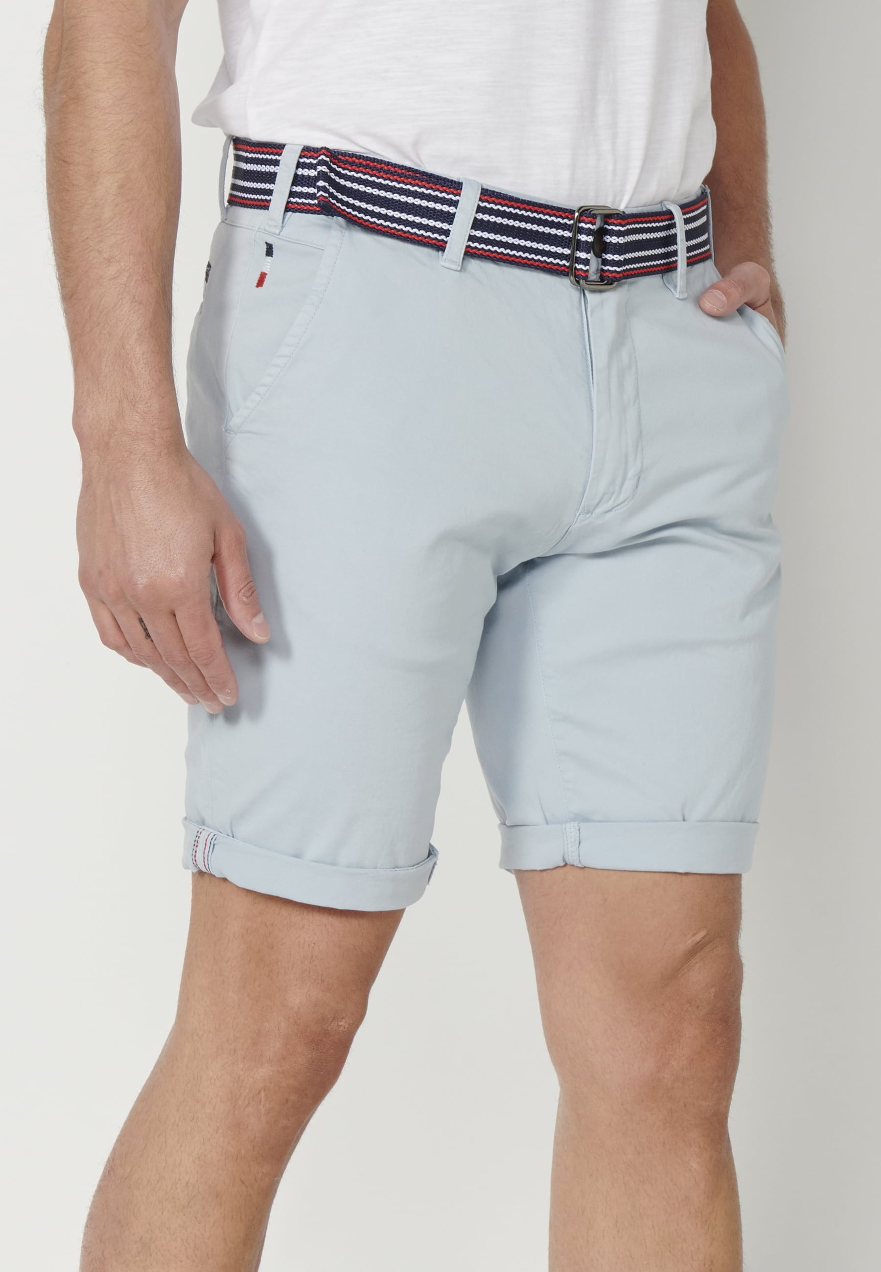 Pantalón corto Bermuda estilo Chino color Azul para Hombre