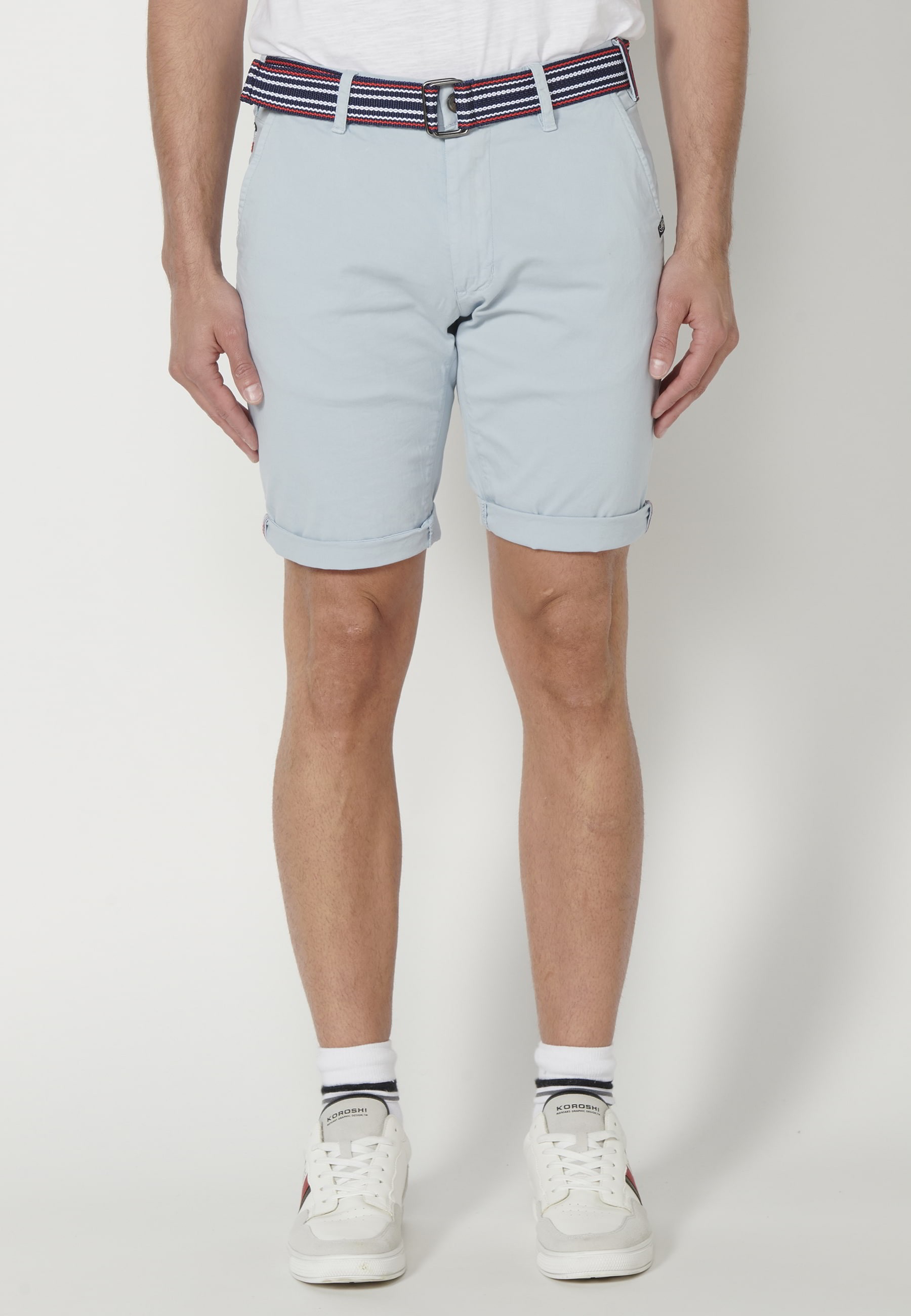 Pantalón corto Bermuda estilo Chino color Azul para Hombre