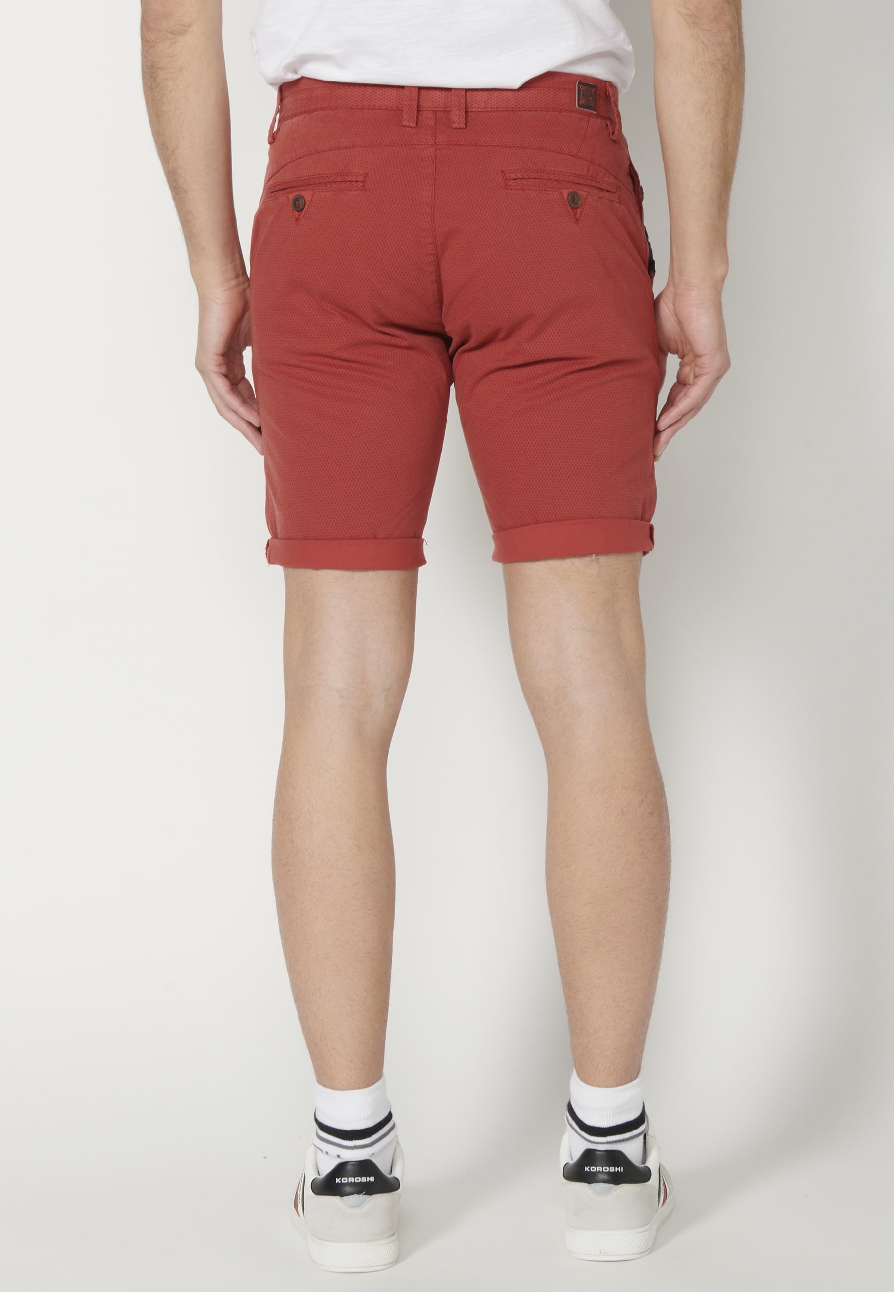 Bermuda style Chini rouge pour Homme