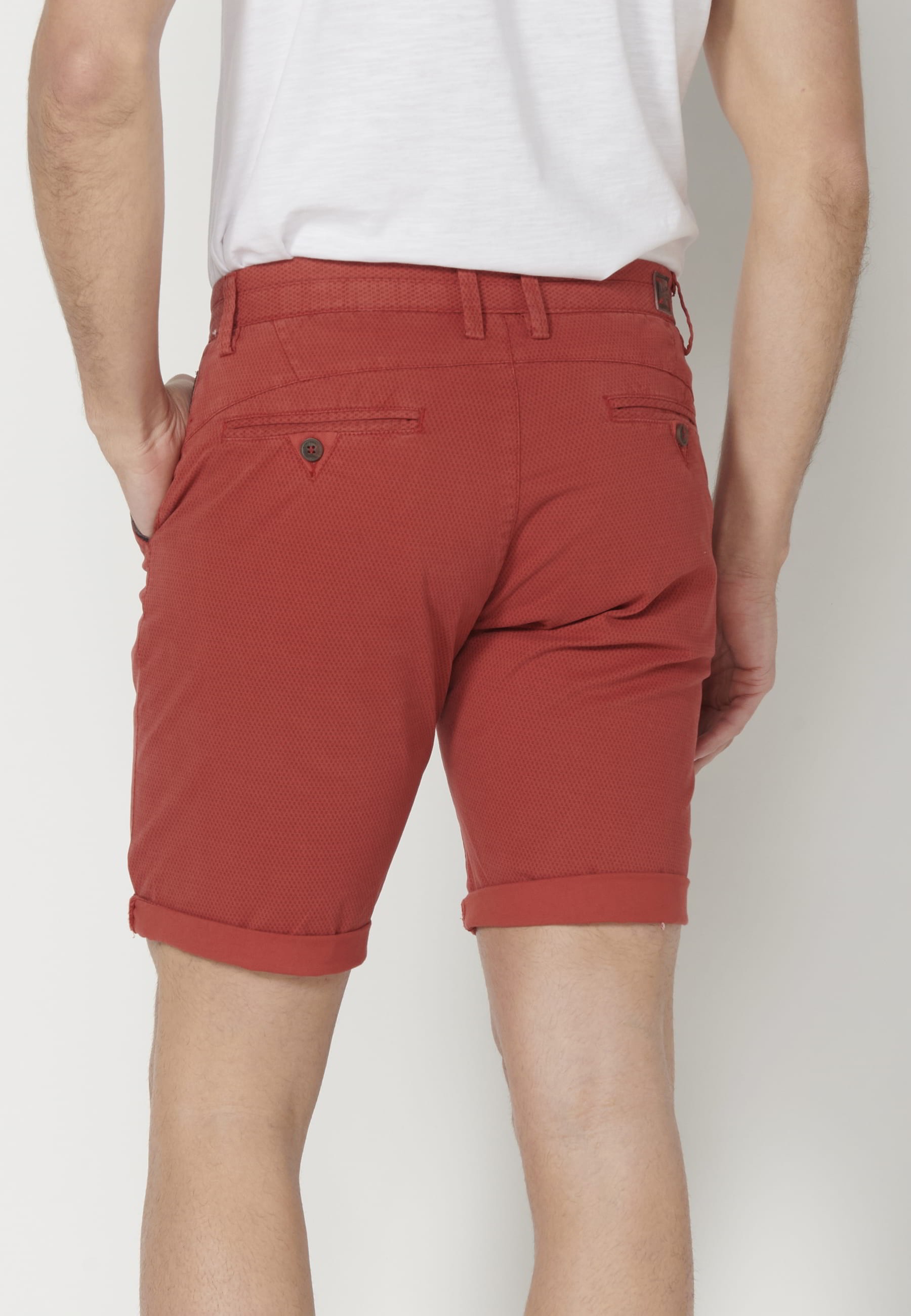 Bermuda style Chini rouge pour Homme