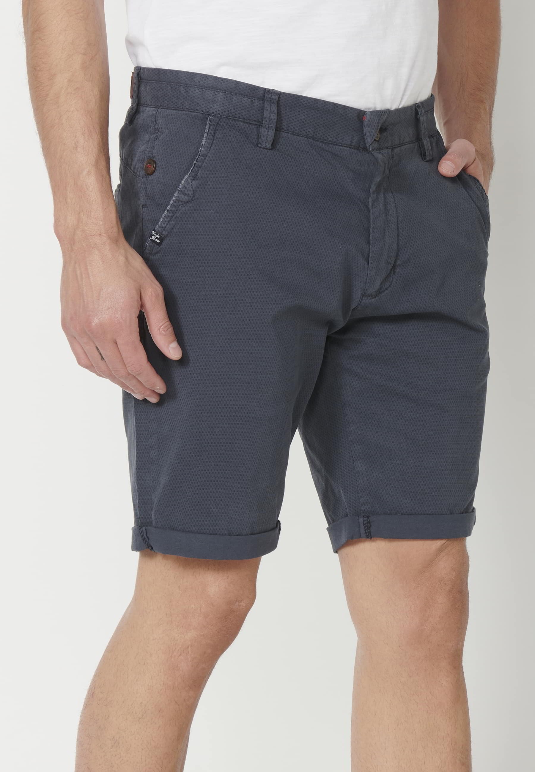 Pantalons curts Bermuda estil Xinès color Navy per a Home