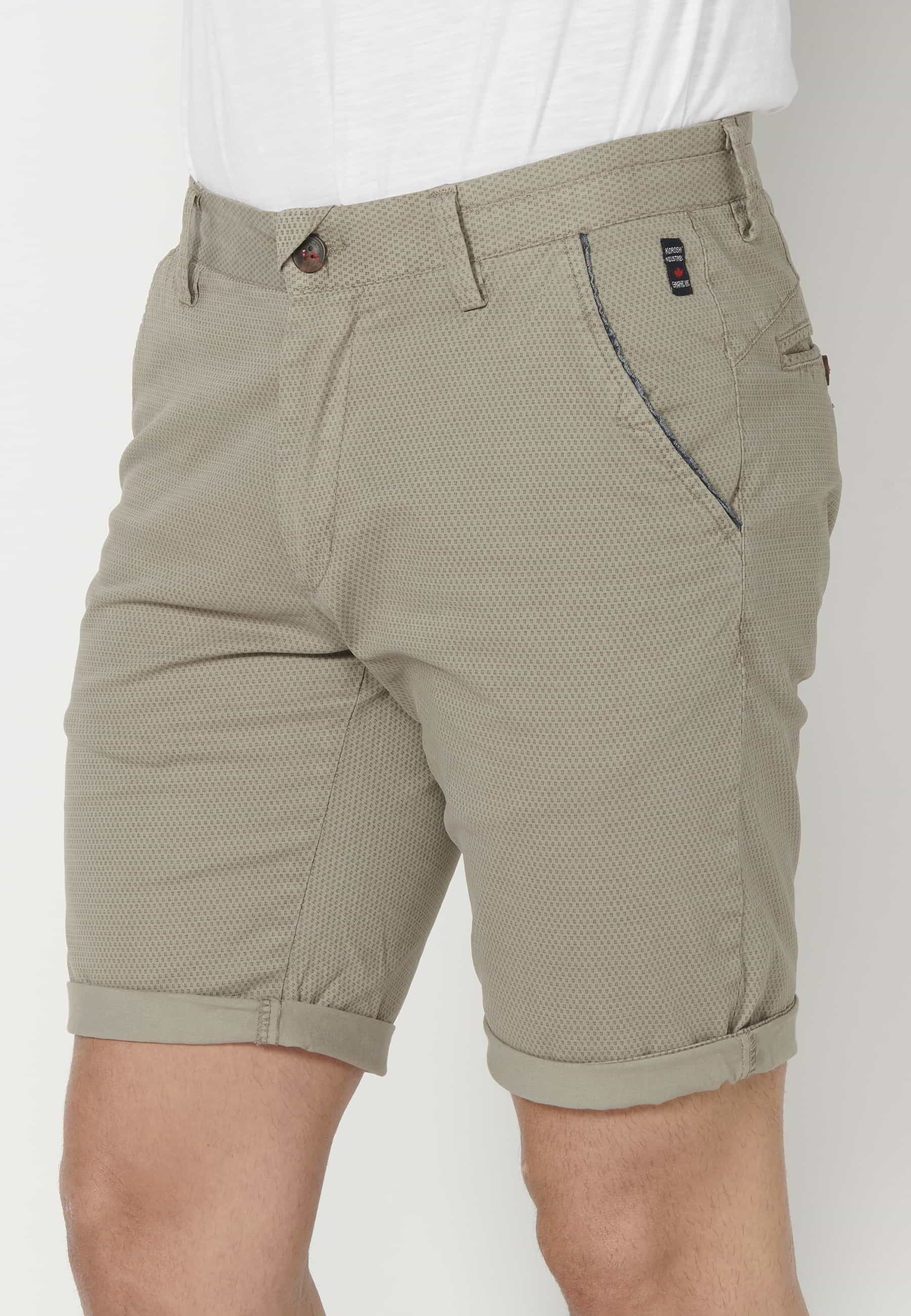 Chinese style Bermuda shorts Mink color for Men