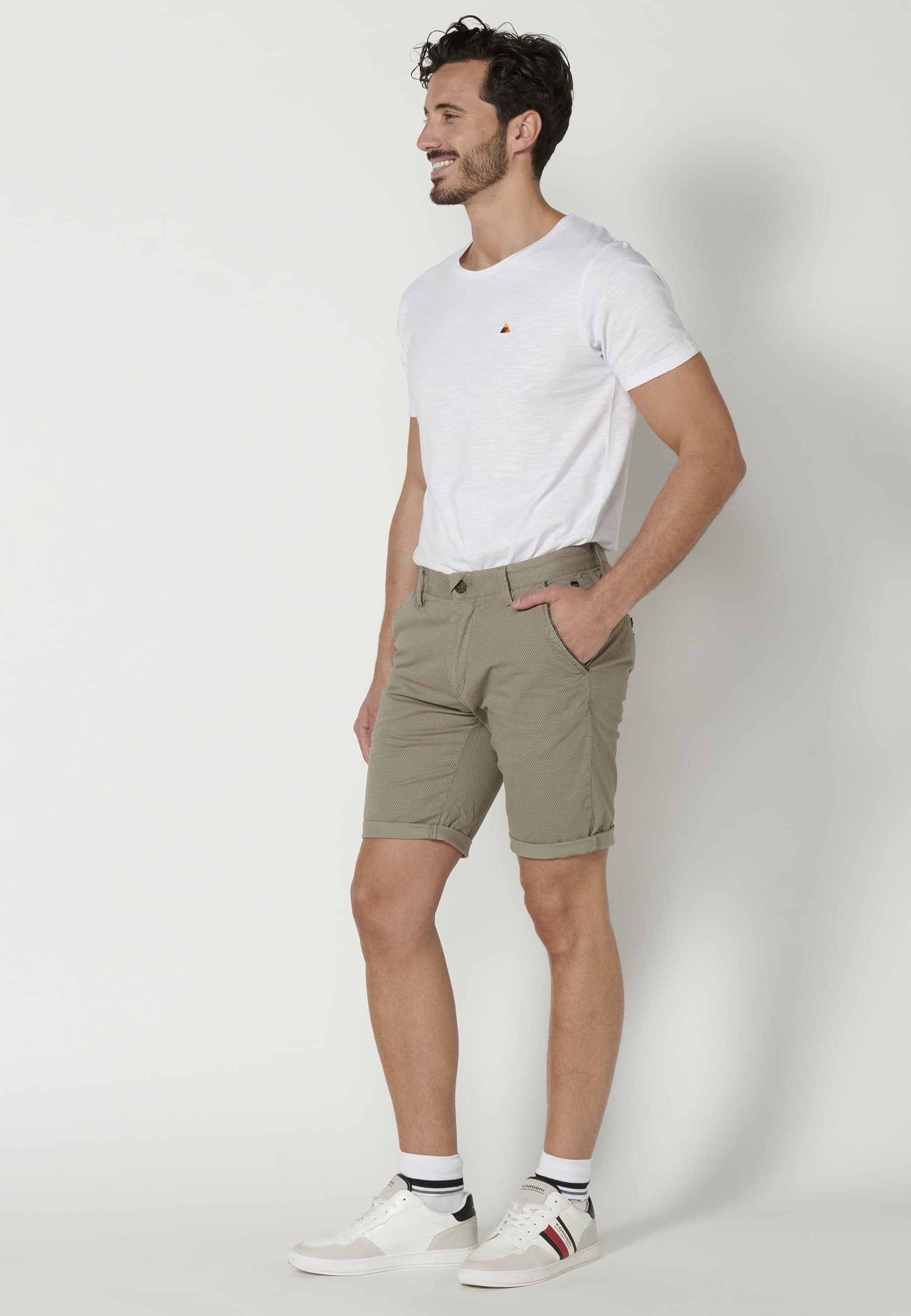 Chinese style Bermuda shorts Mink color for Men