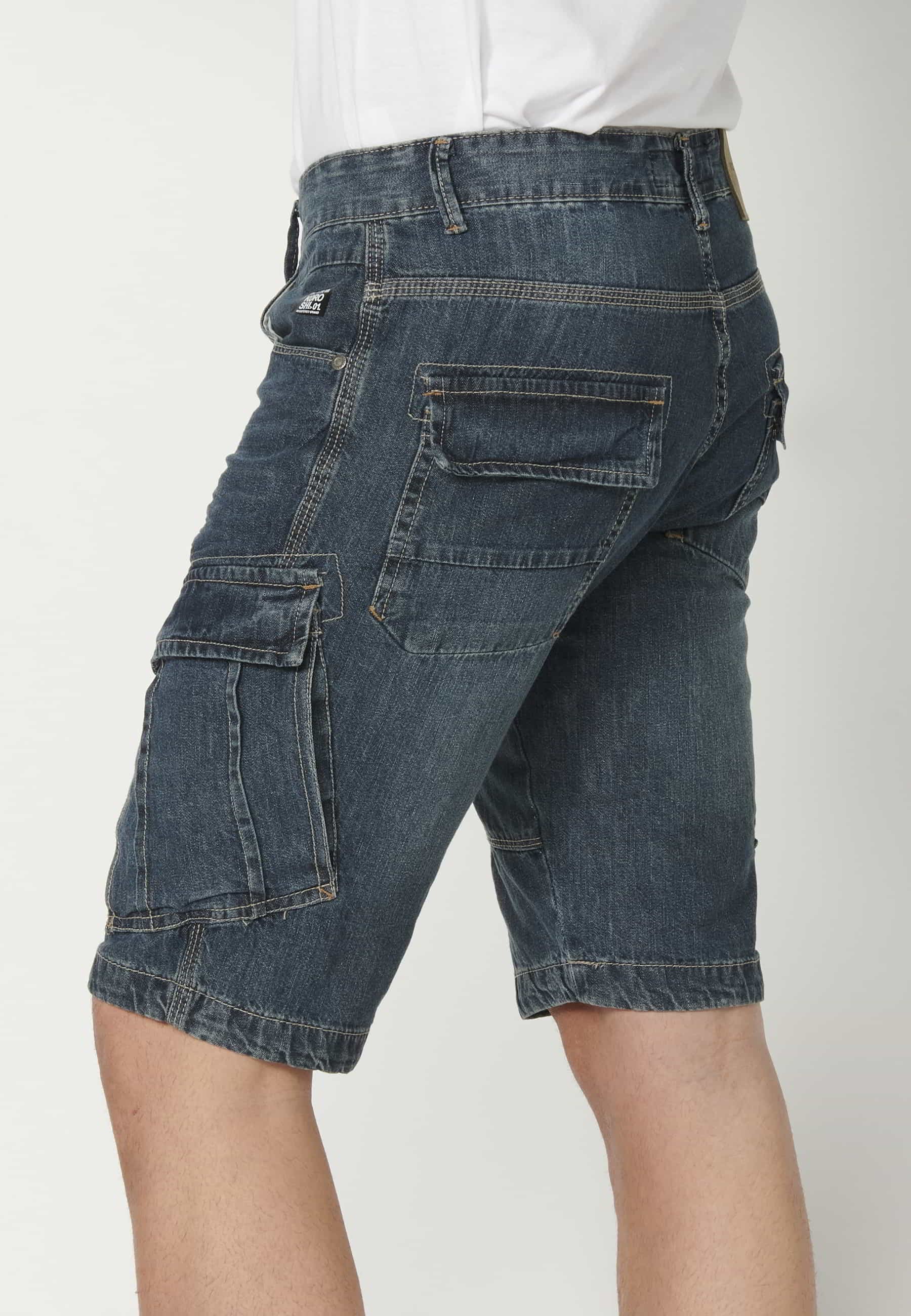 Shorts Bermuda Denim Stretch Regular Fit Farbe Blau für Herren