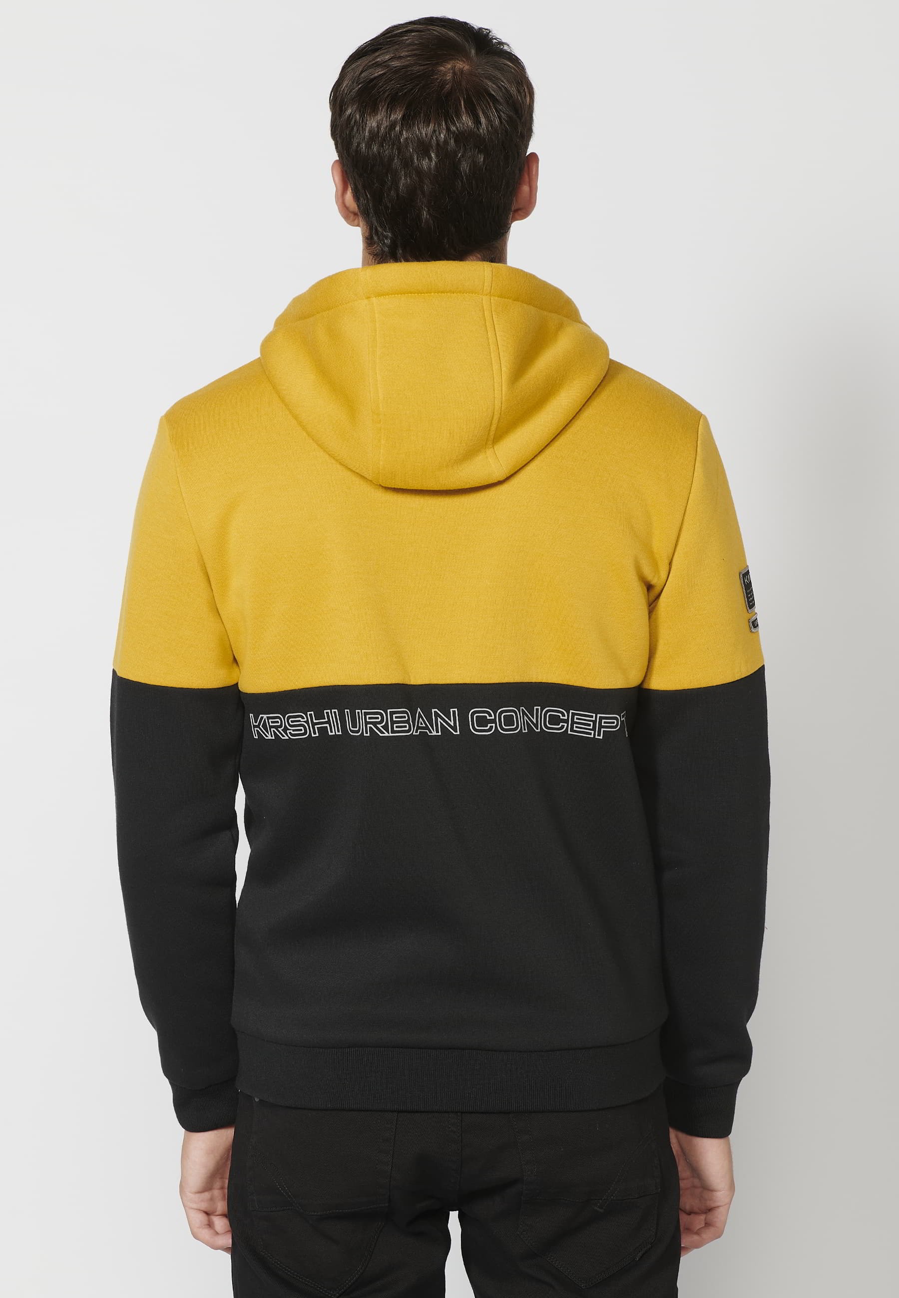 Chaqueta de manga larga cuello con capucha y forro color Amarillo para Hombre