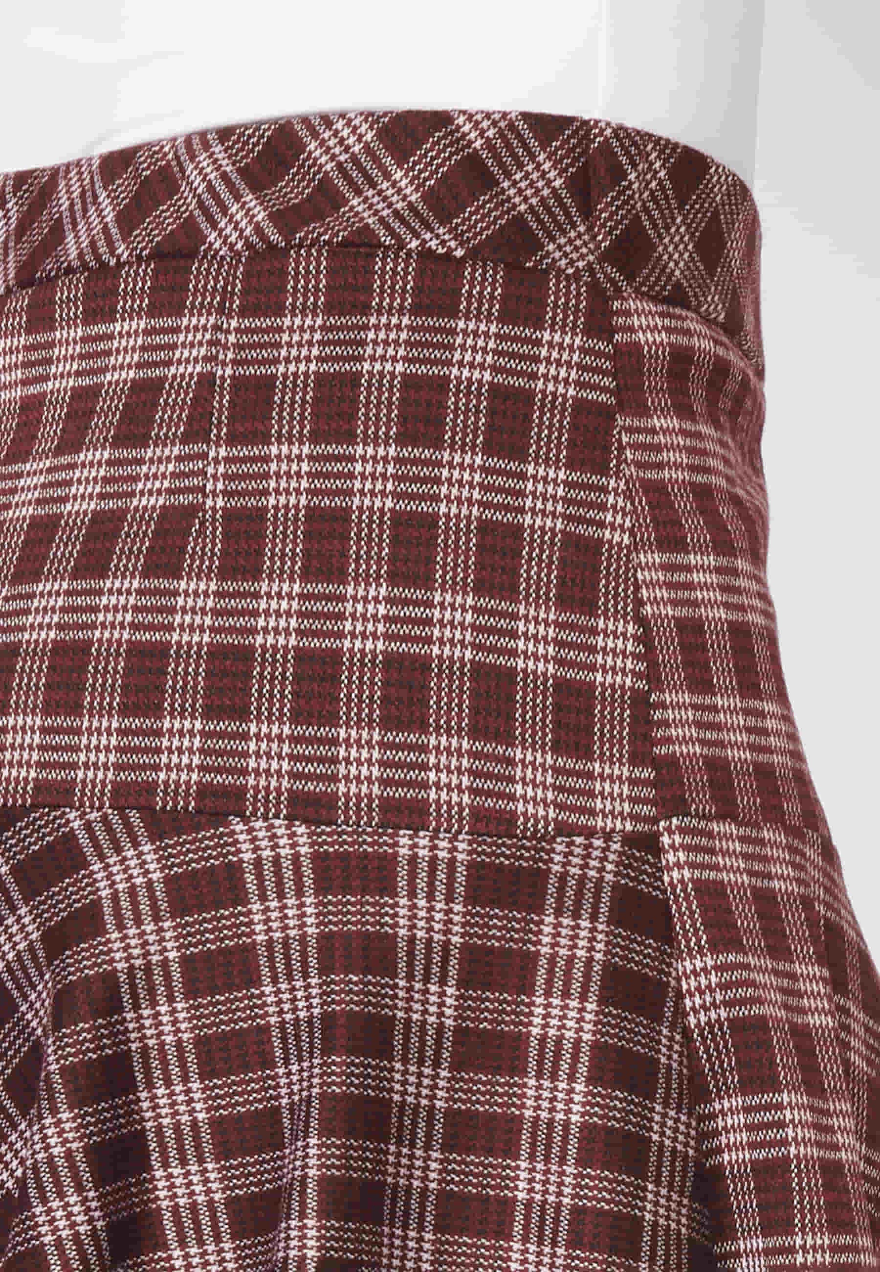 Maroon Striped Print Short Skirt for Women