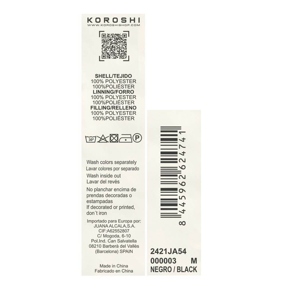 Cazadora acolchada con cuello y capucha con pelo sintético y cierre delantero con cremallera y bolsillos con acabados en rib para hombre de color negro 5