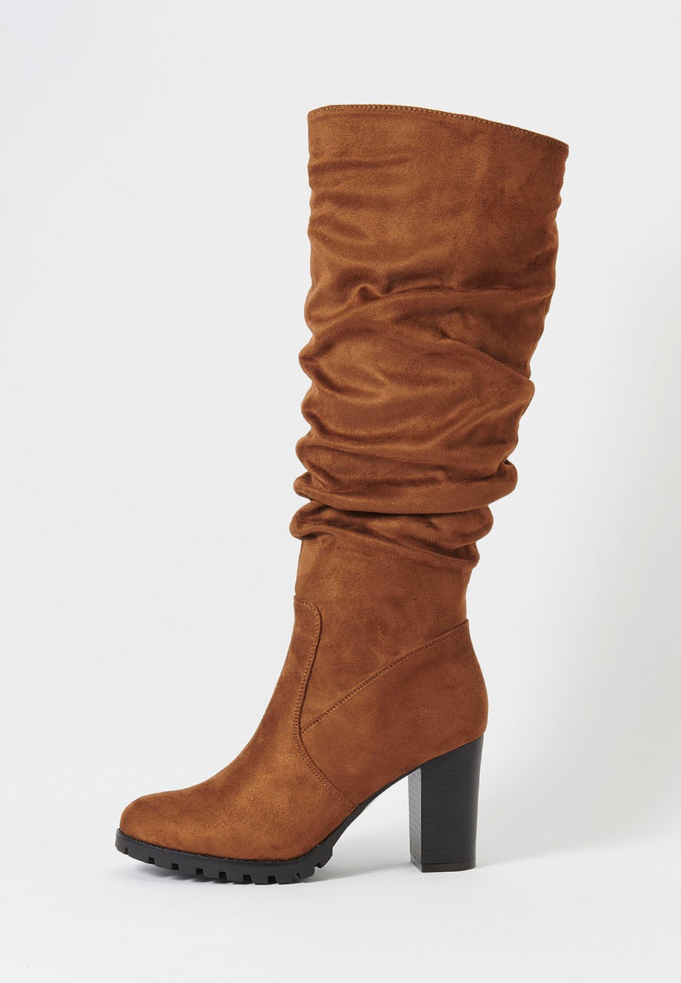 Botte à talon haut pour femme de couleur marron