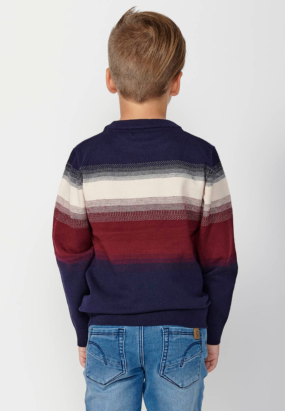 Jersey Tricot de manga larga con Cuello redondo, en tres colores color Rojo para Niño