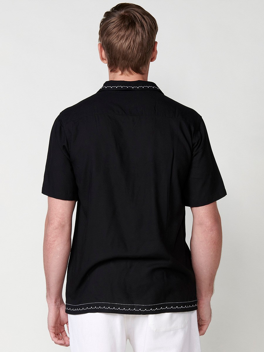 Black Short Sleeve Shirt for Men