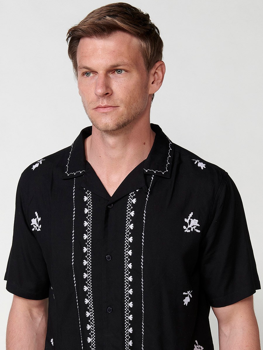 Black Short Sleeve Shirt for Men