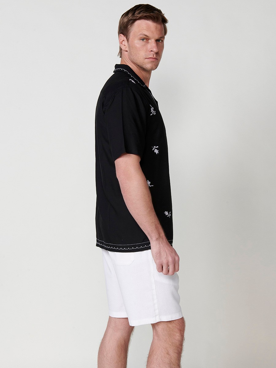 Black Short Sleeve Shirt for Men