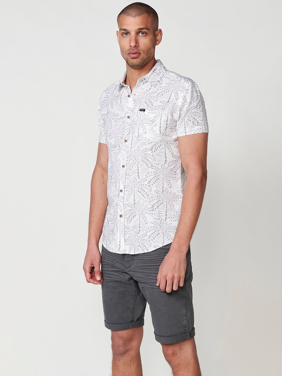 Men's Multicolour Tropical Print Short Sleeve Shirt