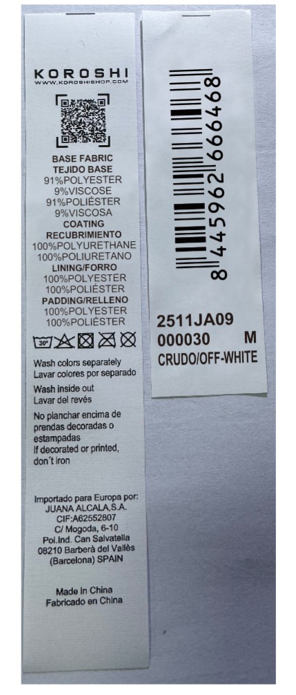 Cazadora de manga larga efecto piel con Cuello redondo y Cierre delantero con cremallera color Crudo para Hombre 5