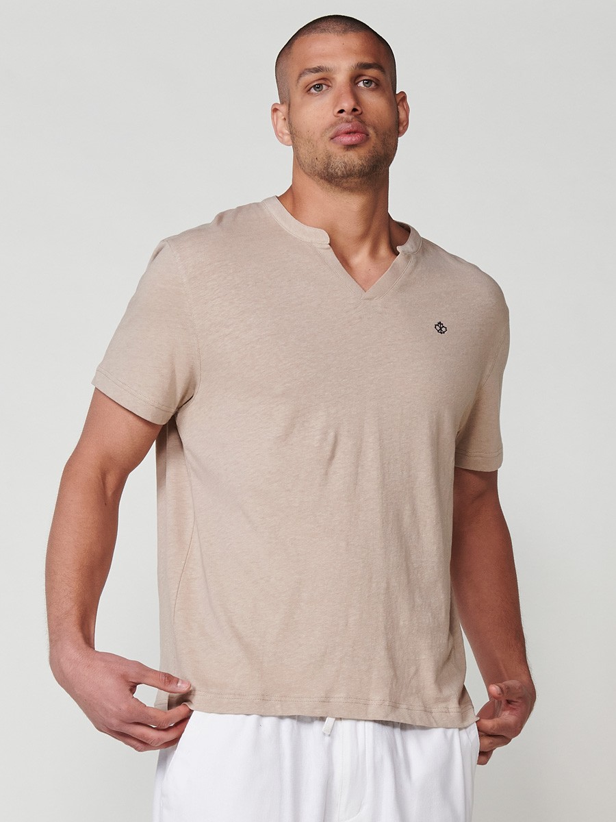 Men's Beige Short Sleeve T-Shirt