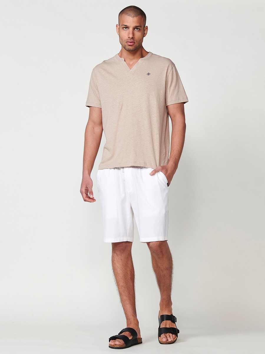 Men's Beige Short Sleeve T-Shirt