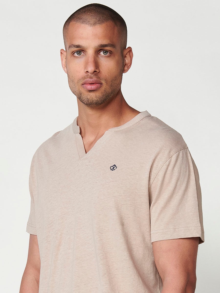 Men's Beige Short Sleeve T-Shirt