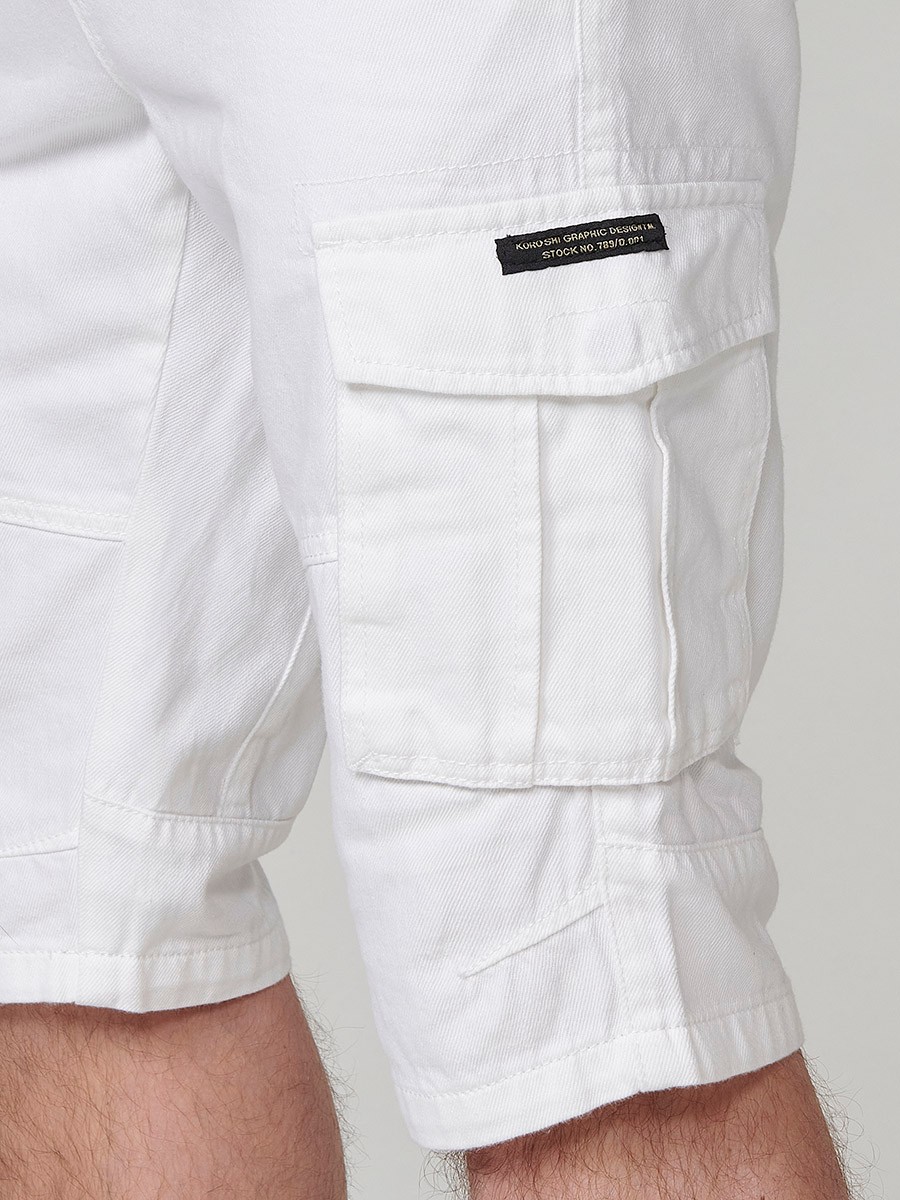 Bermuda denim carpenter relaxed fit para hombre en blanco