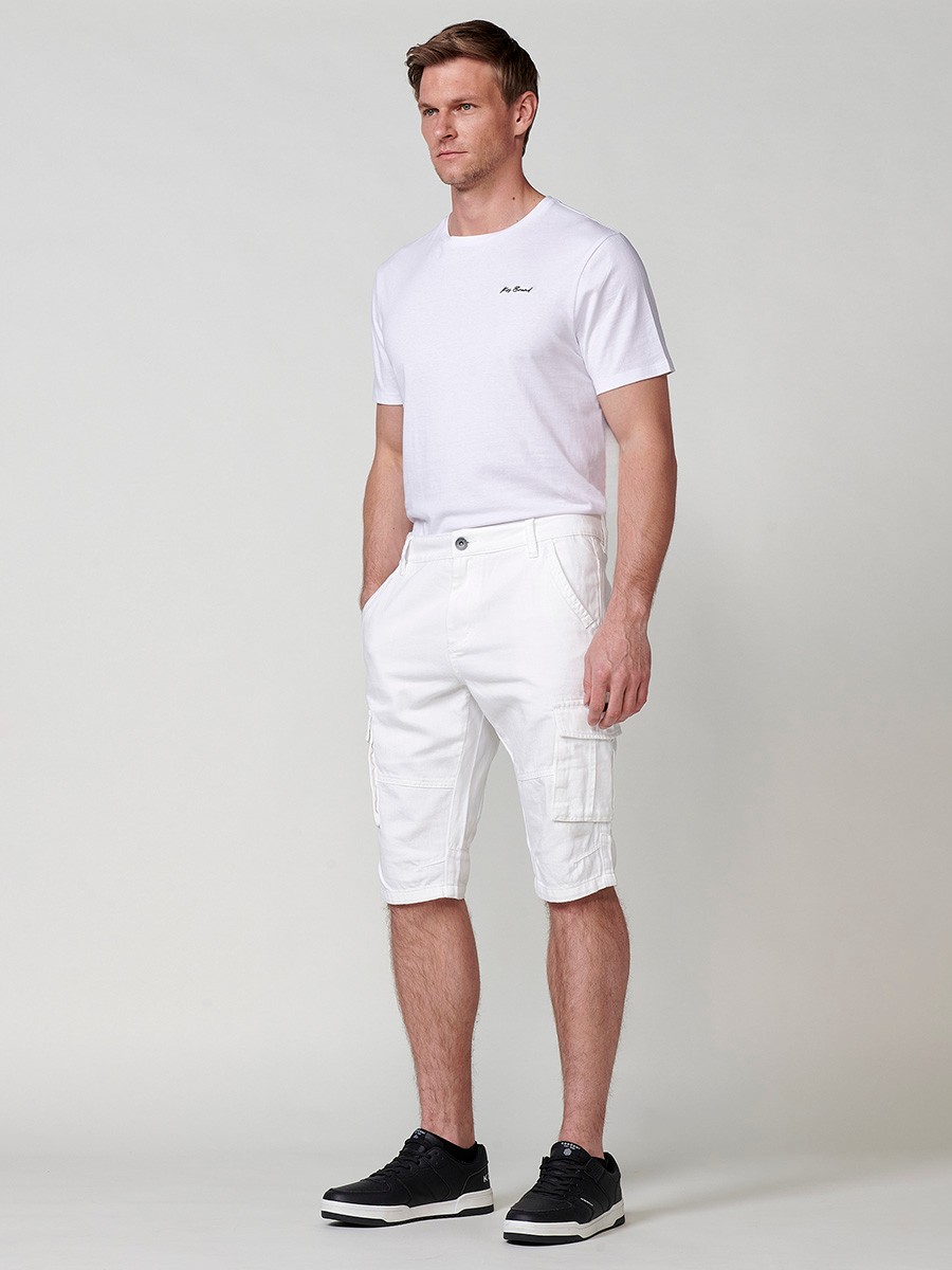 Bermuda denim carpenter relaxed fit para hombre en blanco