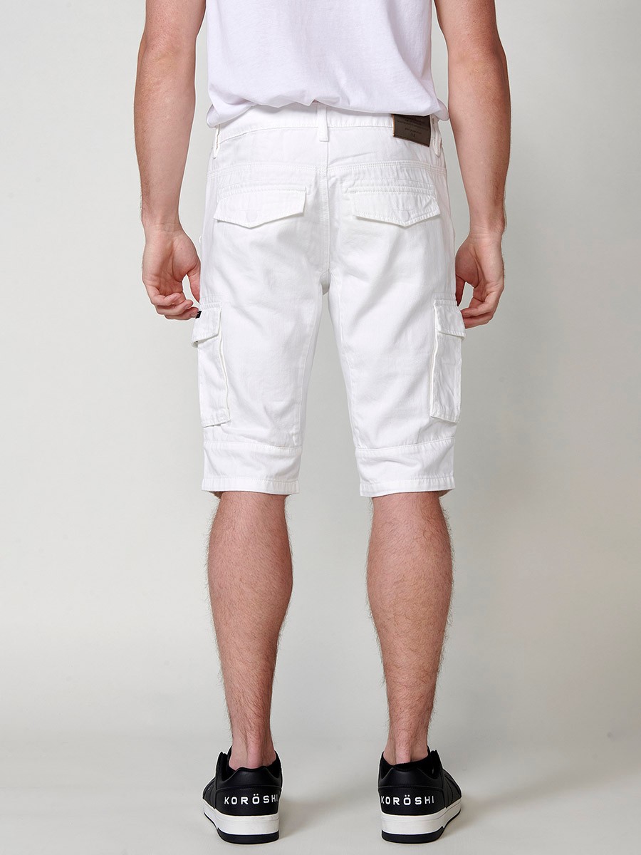 Bermuda denim carpenter relaxed fit para hombre en blanco