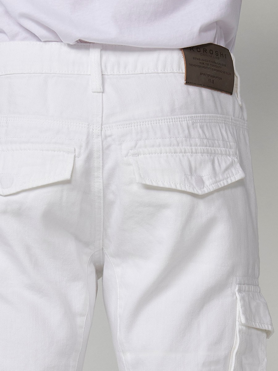 Bermuda denim carpenter relaxed fit para hombre en blanco