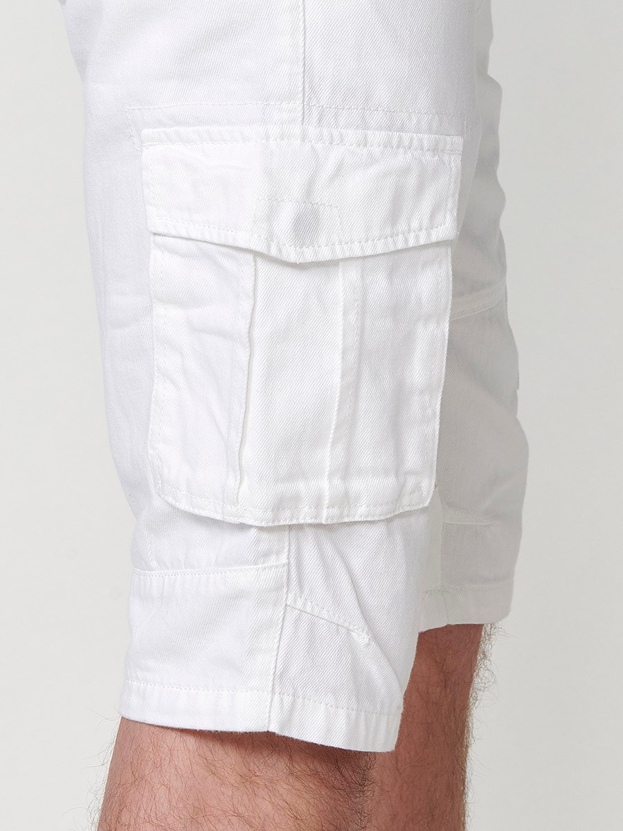 Bermuda denim carpenter relaxed fit para hombre en blanco