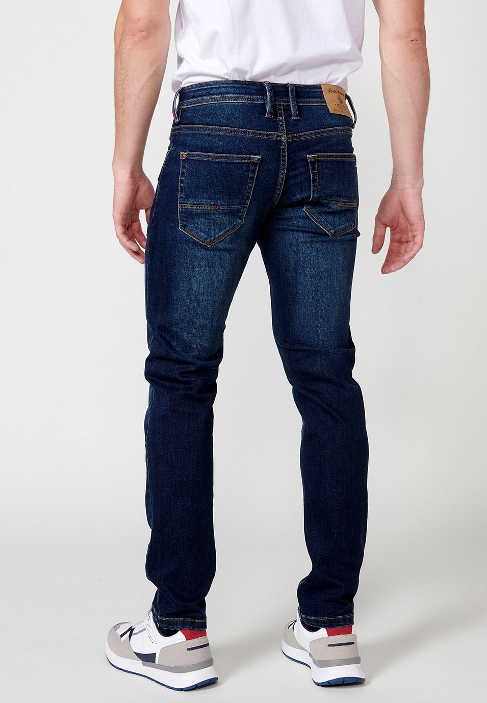 Pantalón denim largo estilo straigth Workwear regular fit con bolsillos color Azul para Hombre