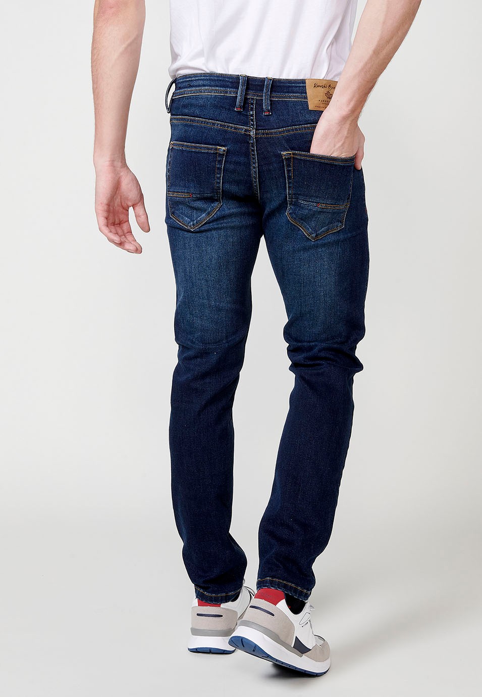 Pantalón denim largo estilo straigth Workwear regular fit con bolsillos color Azul para Hombre