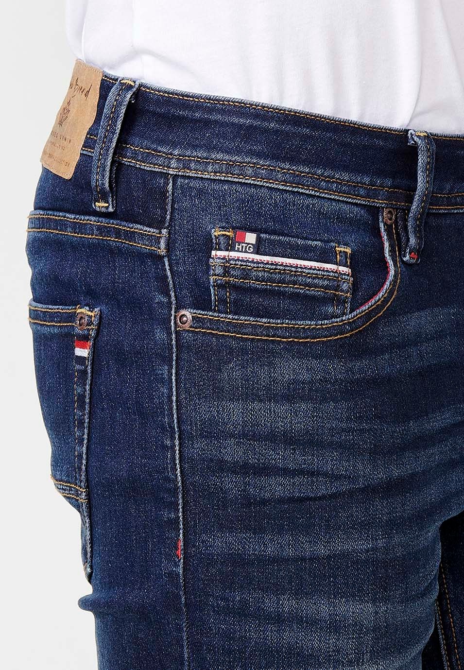 Pantalón denim largo estilo straigth Workwear regular fit con bolsillos color Azul para Hombre