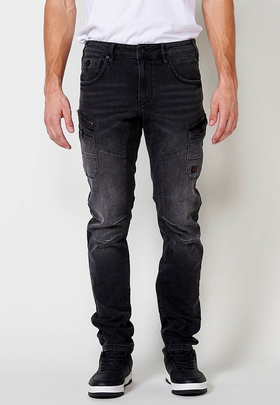 Pantalon de travail long coupe classique en Noir pour Homme