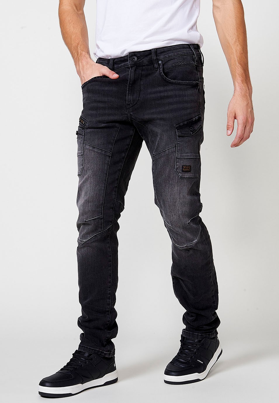 Pantalon de travail long coupe classique en Noir pour Homme