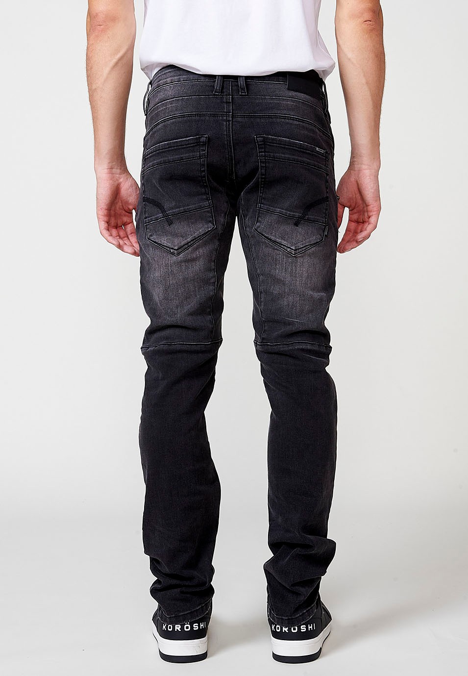 Pantalon de travail long coupe classique en Noir pour Homme