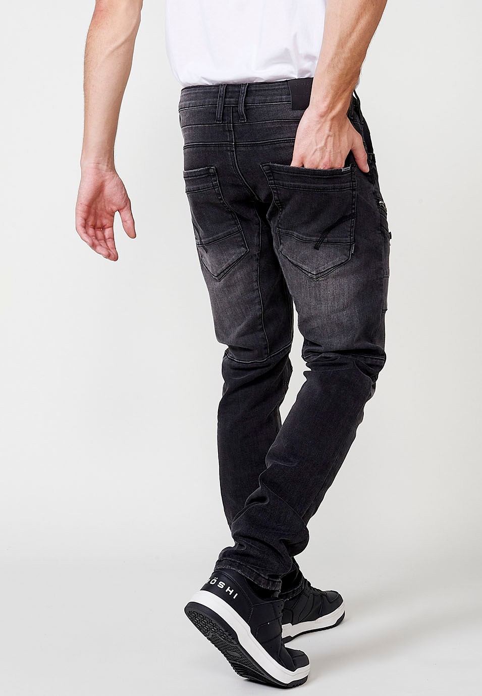 Pantalon de travail long coupe classique en Noir pour Homme