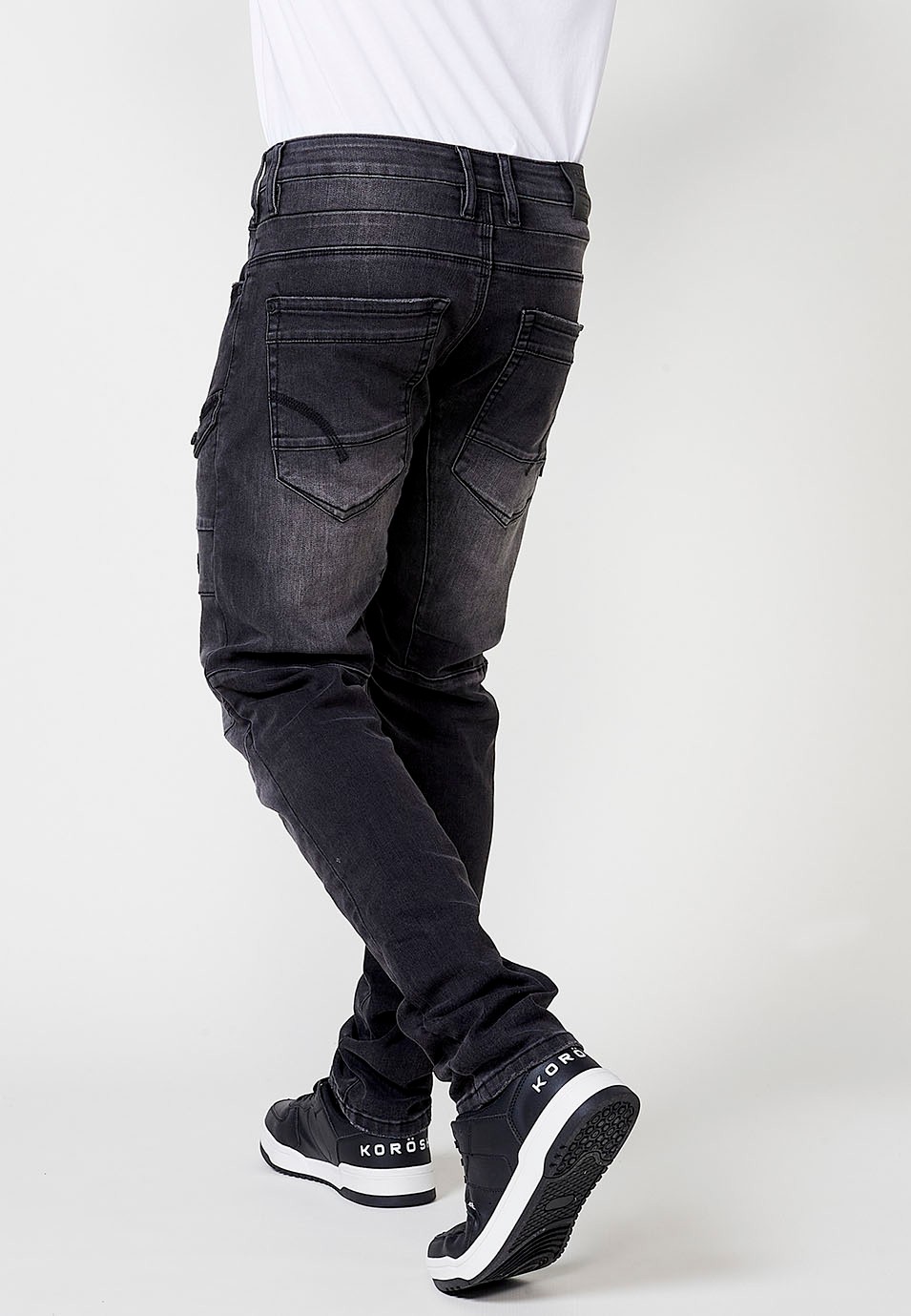 Pantalon de travail long coupe classique en Noir pour Homme