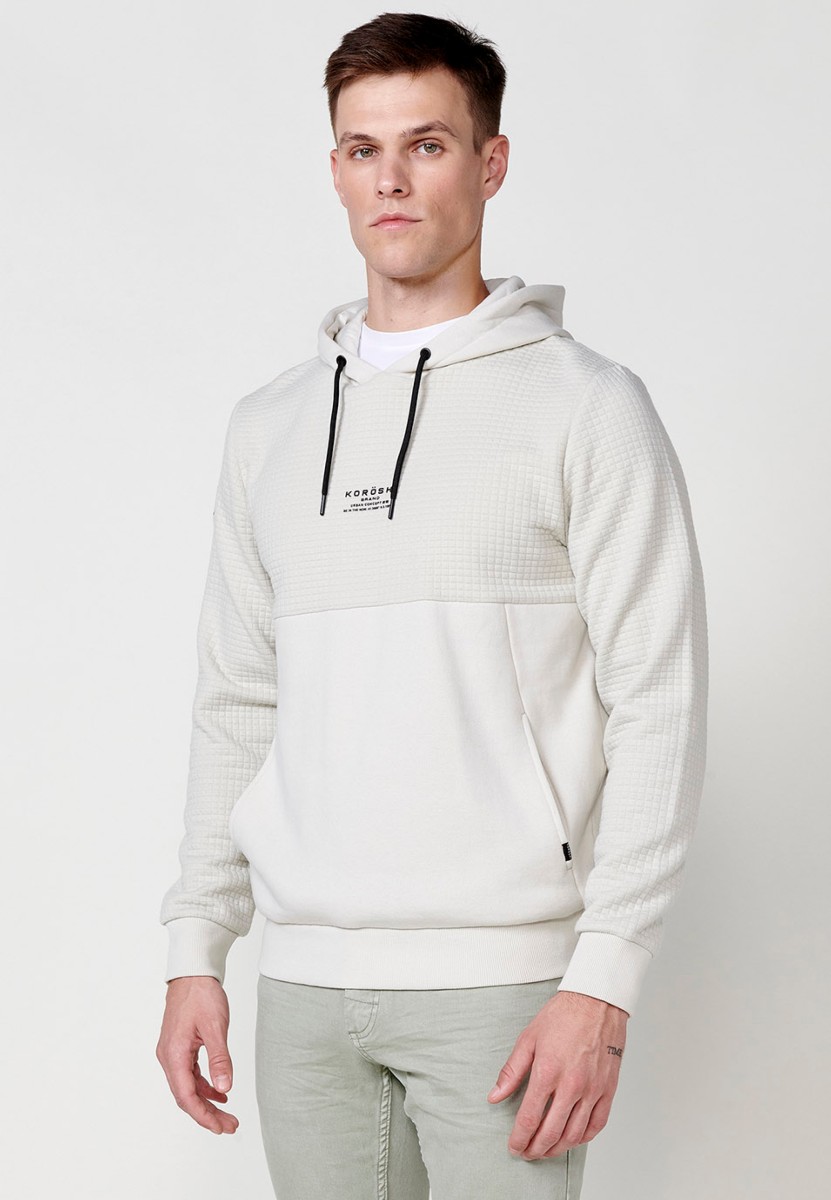 Sweat à capuche avec détail texturé en pierre pour homme