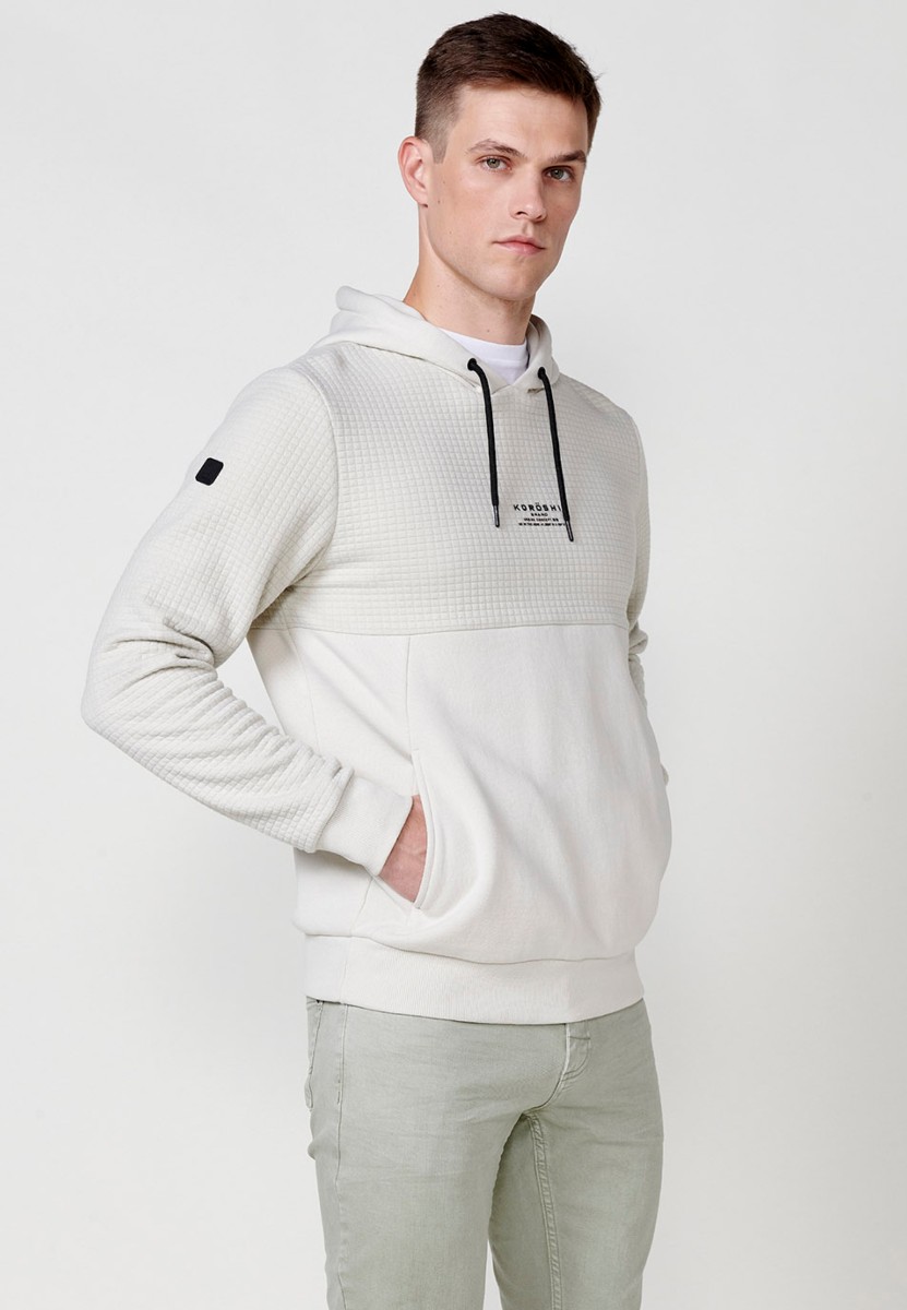 Sweat à capuche avec détail texturé en pierre pour homme