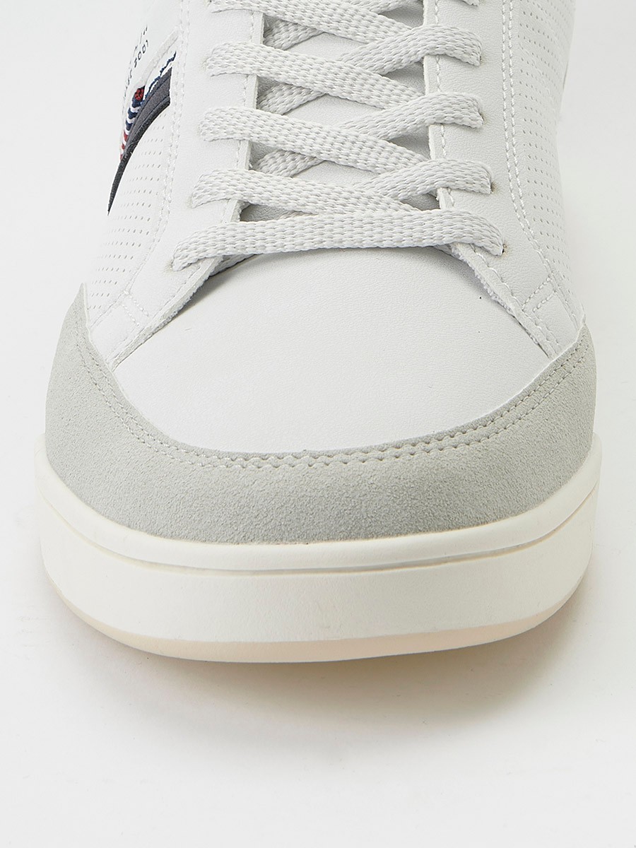 White Lace-Up Casual Sneakers for Men