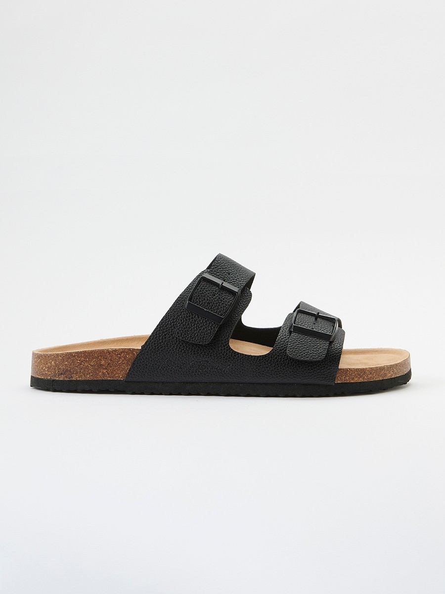 Chanclas planas con hebilla color Negro para Hombre