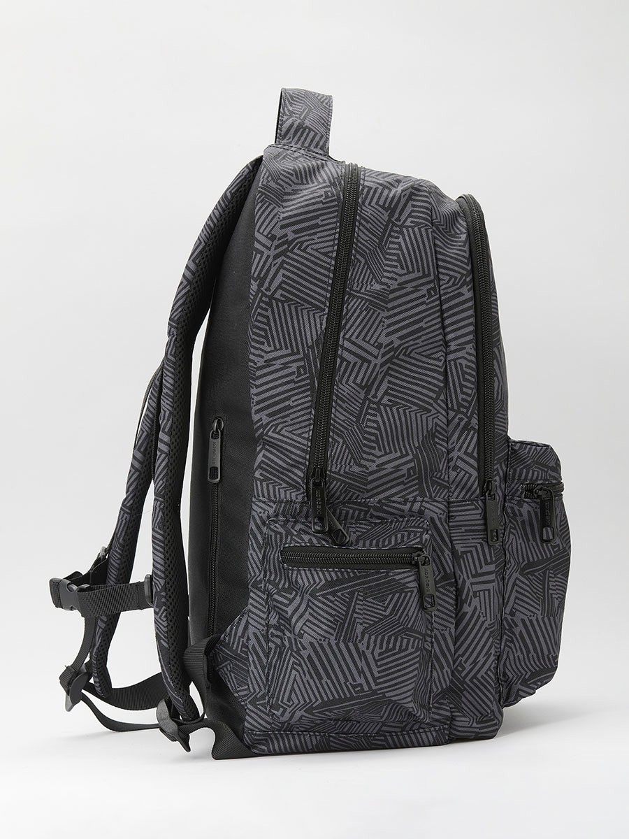 Mochila con Varios Bolsillos y Compartimentos Separados por Cremalleras – Color Gris, 100% Poliéster 3