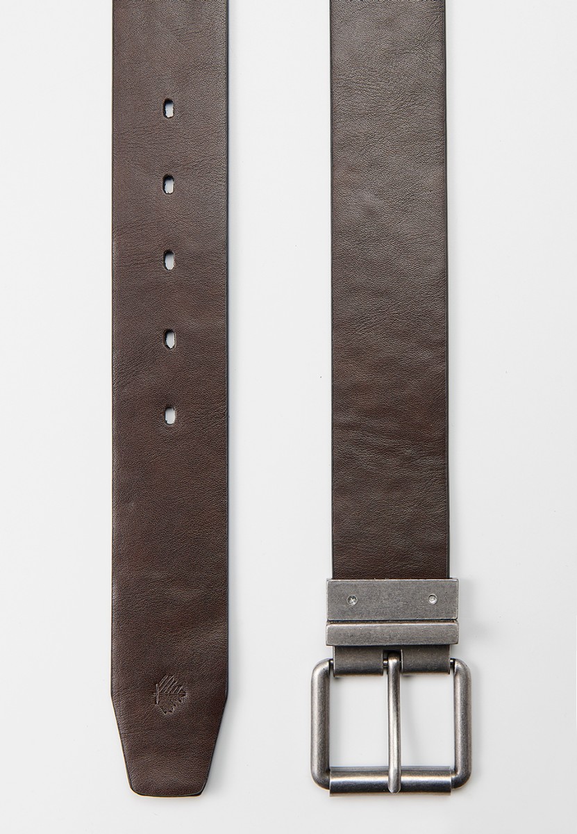 Reversible Faux Leather Belt for Men in Black and Brown